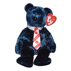 Ty Beanie Baby Pops - neu mit Etikett (Bär mit Kanada Krawatte exklusiv 2001) - Bild 1 von 1