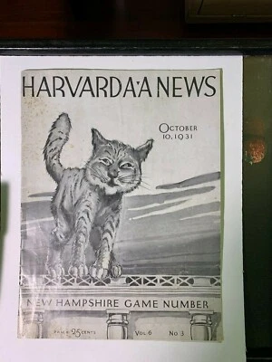 1931 Harvard Crimson vs New Hampshire Wildcats Football Program FAIR+/GOOD Cond - Image 1 of 4