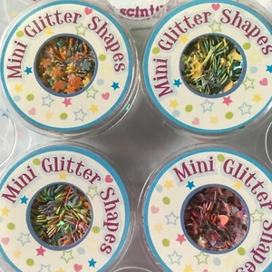 MINI GLITZER FORMEN ~ Blumen ~ Herzen ~ Sterne ~ ungiftig NEU ~ kostenloser Versand - Bild 1 von 12