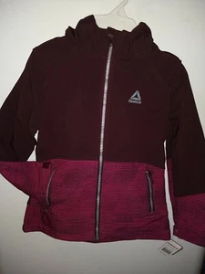Reebok Girls Hooded Jacket Zip Up, Long Slvs Pockets, Two Tones Wine SZ S. M. L - Picture 1 of 7