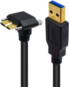 Wonderwires USB-A 3.0 Male to Micro-B Charge & Sync Cable with Screws (Up Angle) - Picture 1 of 9