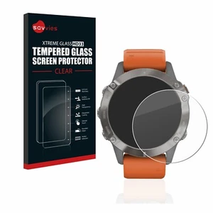 Savvies für Garmin Fenix 6 Pro Echt Glas Display Schutz gehärtete Panzerfolie - Zdjęcie 1 z 8