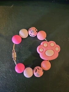 Dog Paw Pink Tumbler Stanley Cup Handle Charm Keychain Backpack - Picture 1 of 1