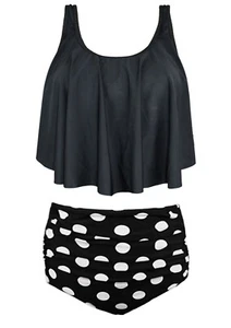 MZ-13-B21-SW/1397) OCTOPUS DAMEN BIKINI SET MIT HIGH WAIST SLIP GEPUNKTET GR. 44 - Bild 1 von 1