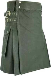 Falda escocesa verde Ripstop utilitaria moda tradicional - Imagen 1 de 12