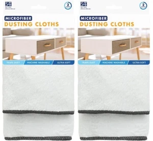 2~ Dusting Cleaning Cloth Ultra Soft Microfiber 12"x16" Schroeder & Tremayne 2pk - Picture 1 of 2