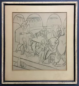 PABLO PICASSO Collotype~ DIAGHELEV STAGE CURTAIN ~ 1920 Le Tricorne BALLET RUSSE - Picture 1 of 5