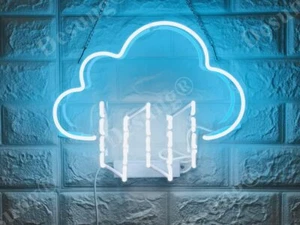 Rain Cloud Glass Neon Sign Light Bedroom Wall Hanging Nightlight Artwork 14"x9" - Picture 1 of 2