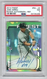 2014 Topps Finest Refractor Jose Abreu White Sox Rookie Auto PSA 7 - Picture 1 of 2
