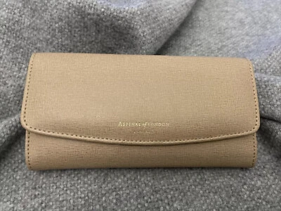 Designer Aspinal Of London Beige Saffiano Leather Trifold Purse BNWT RRP £189 - Image 1 of 4