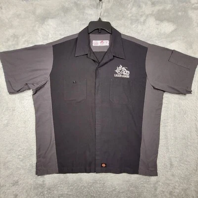 Legion Riders Motorcycle Shirt Men XXL Gray Black Button Up Red Kap Short Sleeve - Image 1 of 4