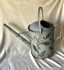Vintage Painted Galvanised Watering Can Garden Rustic 2 Gallon.