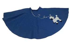 50s Poodle Skirt Halloween Costume Girls W 24" L 23" Blue Felt Handmade Sock Hop - Picture 1 of 10