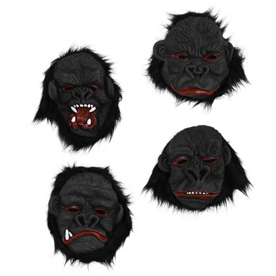 1Pc Gorilla Mask Hairy Animal Mask Monkey Head Mask Halloween Carnival Mask - Image 1 of 3
