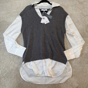 Magaschoni Cashmere Donna 100% Combo Cardigan Maglione Gilet e Camicia L Nuovo con etichette $445 - Foto 1 di 11
