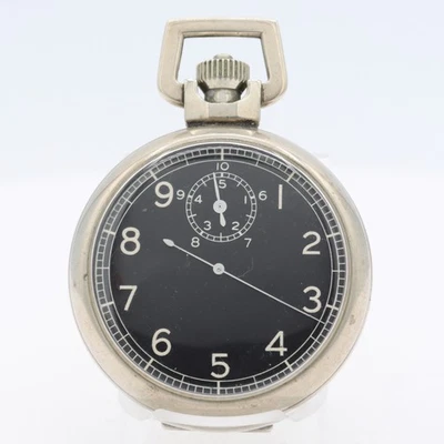 Antique 16s 1943 Elgin Jitterbug Type A-8 15J Pocket Watch 582 WW2 Nickel USA - Image 1 of 4