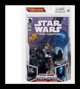 Vintage 2009 Hasbro Star Wars Stormtrooper & Hologram Comic Pack MISB - Picture 1 of 2