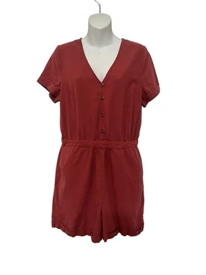 Mono corto Sonoma Now + Gen mezcla de lino mameluco Tera Rouge rojo talla 12 bolsillos Foto 1 de 4