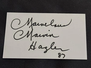 Marvin Hagler Signed Index Card Boxing Champion HOF Autograph GTP All - Picture 1 of 2
