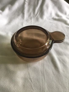 Corning Ware VISION Amber Heat n’ Eat Glass Grab It Bowl V-150-B w/ Lid P-150-C - Picture 1 of 13
