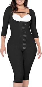 Black Post-Surgery Girdle Full Body Shaper with Sleeves Size 3X New - Picture 1 of 12