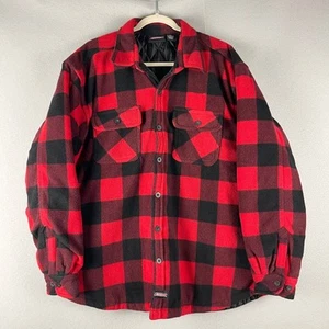 Dickies Shirt Jacket Men XL Polar Fleece Buffalo Plaid Quilted Shacket Work Wear - Picture 1 of 16