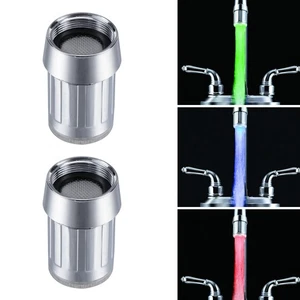 2 Pcs Colorful Faucet Led Light Waterfall Tap Electric 7 Changing - Foto 1 di 7