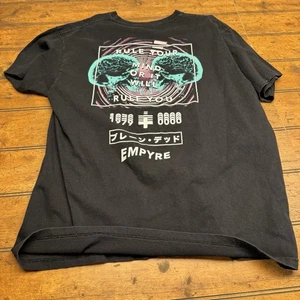 Maglione Empyre Camicia Uomo Grande Nero Girocollo Manica Corta Grafica Elasticizzato - Foto 1 di 4