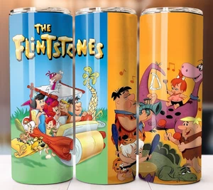 The Flintstones 20oz Skinny Tumbler Cup Mug Lid Straw Hot Cold Drinks - Picture 1 of 1