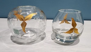 Vintage 90's Partylite TUSCANY 24k Gold, Etched Votive & Tealight Holders NICE - Picture 1 of 11