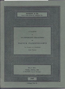 SOTHEBY'S Important Collection französische Briefbeschwerer Klischey Auktionskatalog 1968 - Bild 1 von 1