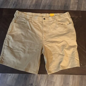 Carhartt Force Relaxed Fit Men's Shorts Size 40 Brown Tan Elastic Waist Zip Fly - Picture 1 of 2