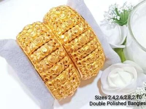 22K Vergoldet Indische Braut Schmuck Ethnisch Bollywood Armband Kada Set Bangles - Bild 1 von 8
