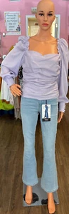 Blusa ASTR The Label manga abullonada cuello cuadrado - Imagen 1 de 3