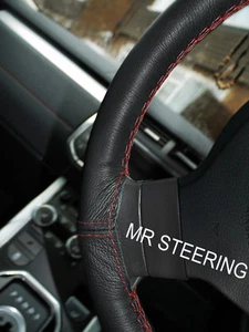 CUBIERTA DE VOLANTE DE CUERO VERDADERO PARA TOYOTA MR2 II 90-98 ROJO OSCURO DOBLE PUNTO - Imagen 1 de 5