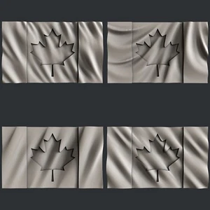 3d STL models for CNC, Artcam, Aspire, set flags Canada - Picture 1 of 9