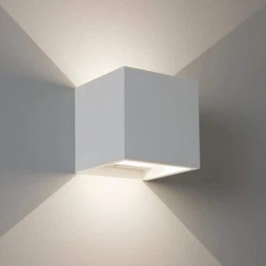 Applique in gesso dal design moderno forma cubo caffè attacco per lampadine G9 - Foto 1 di 5