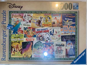 Disney vintage Movie Posters 1000 Piece Family Jigsaw Puzzle Ravensberger - Picture 1 of 6