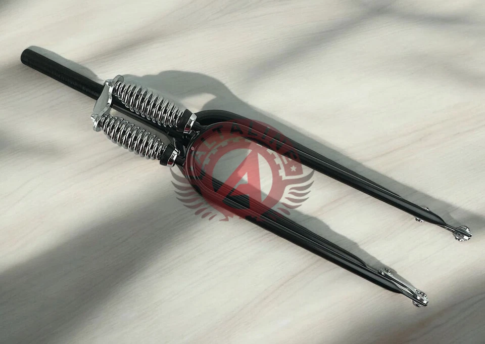 26" Cruiser Bicycle DUAL SPRINGER FORK 1" Headset Vintage Schwinn Chrome/Black. - Image 1 of 1