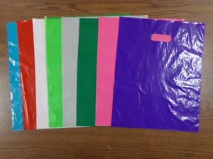 10 - 100 12x15 Merchandise Bags with Handle Low Density Gift Bag - Picture 1 of 17
