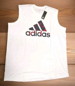 Adidas Men's Americana Tank Top White, 3XLT, 100% Cotton - Picture 1 of 4