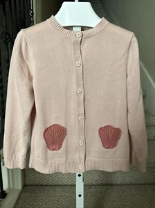 Stella McCartney Pink Lauren Baby Girl Knit Cardigan Size 4T Sea Shell Applique - Picture 1 of 12