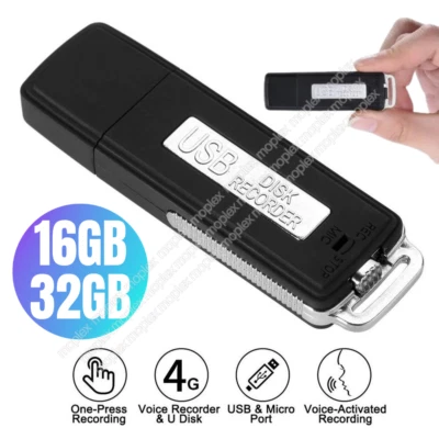 16GB Mini Voice Activated Recorder Listening Device Audio Sound Dictaphone MP3 - Image 1 of 4