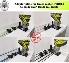 Adaptor Ryobi router RTR18-0 to guide rail track groove Made in UK Heavy duty