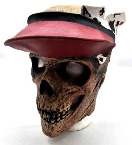 2006 Mario Chiodo Skull Skeleton Poker Halloween Mask Costume Prop Hair Eyes - Picture 1 of 7