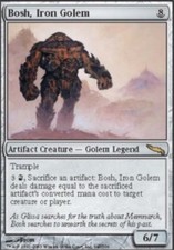 MTG-1x-Moderate Play, English-Bosh, Iron Golem - Foil-Mirrodin