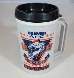 Vintage 1997 Super Thermo Super Bowl Champions Denver Broncos Mug Hot Cold 22oz - Picture 1 of 6