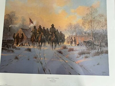 Prueba de artista de campaña de invierno de G. Harvey Jackson ~ 1292/2500, impresión de la Guerra Civil Foto 1 de 4