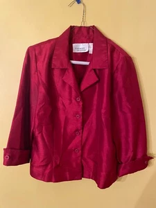 Vintage 80s Halmode Petites Red Button Up Blazer Jacket Genuine SIZE UNKNOWN - Bild 1 von 6