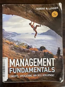 Management Fundamentals 7e Robert N. Lussier Textbook College Marketing Business - Picture 1 of 2